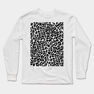 Black and White Leopard Print Spots Long Sleeve T-Shirt